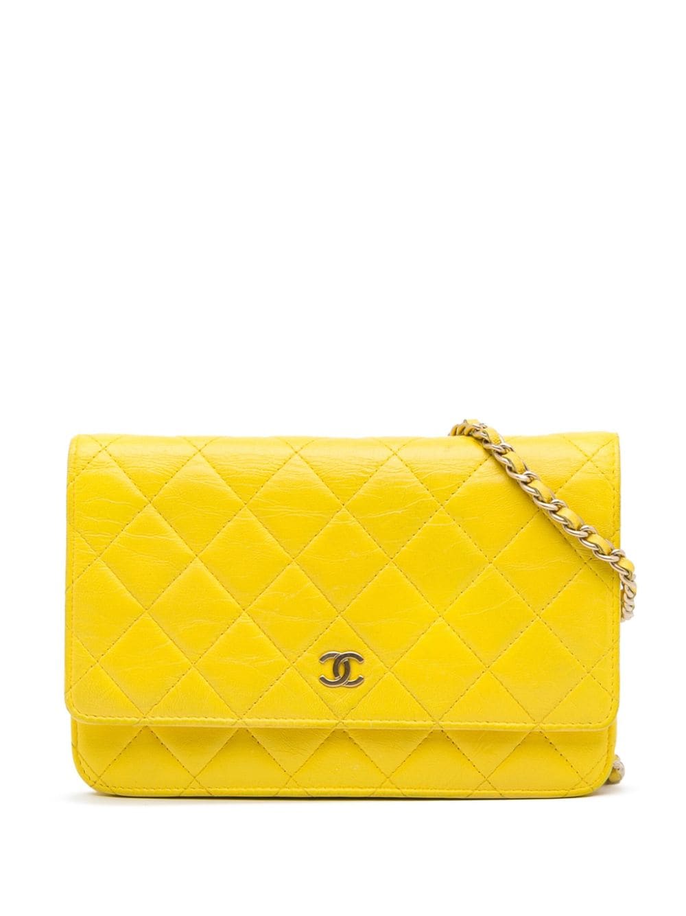 CHANEL Pre-Owned 2000-2023 CC plaque wallet-on-chain - Yellow von CHANEL Pre-Owned