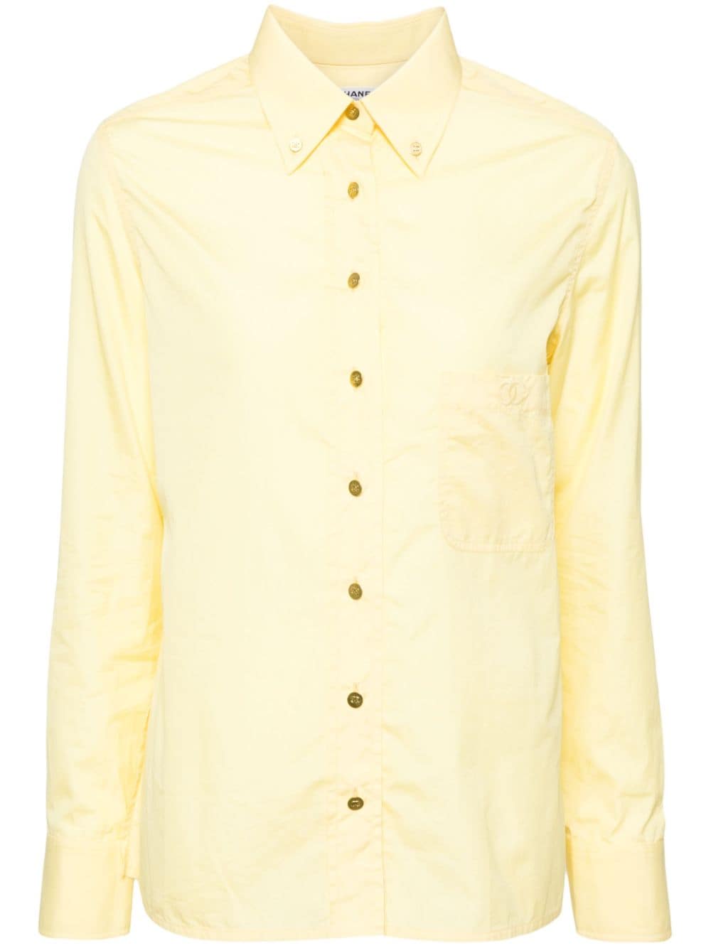 CHANEL Pre-Owned 2000 CC Mark long-sleeved shirt - Yellow von CHANEL Pre-Owned