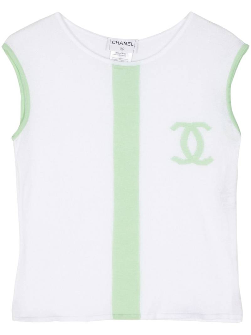 CHANEL Pre-Owned 2000 CC cotton tank top - White von CHANEL Pre-Owned