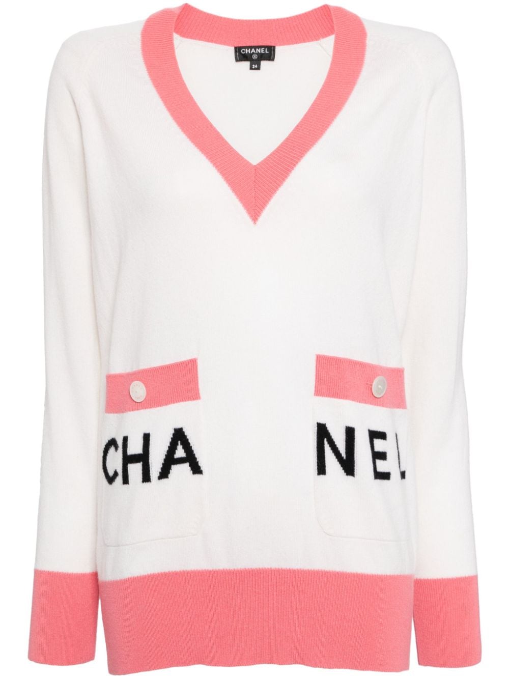 CHANEL Pre-Owned 2000 cashmere sweatshirt - White von CHANEL Pre-Owned