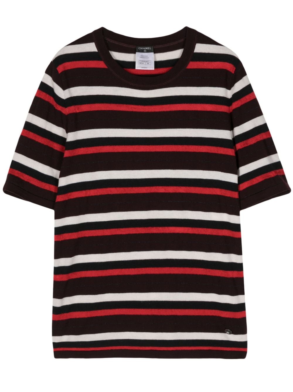 CHANEL Pre-Owned 2000 striped short-sleeve T-shirt - Brown von CHANEL Pre-Owned