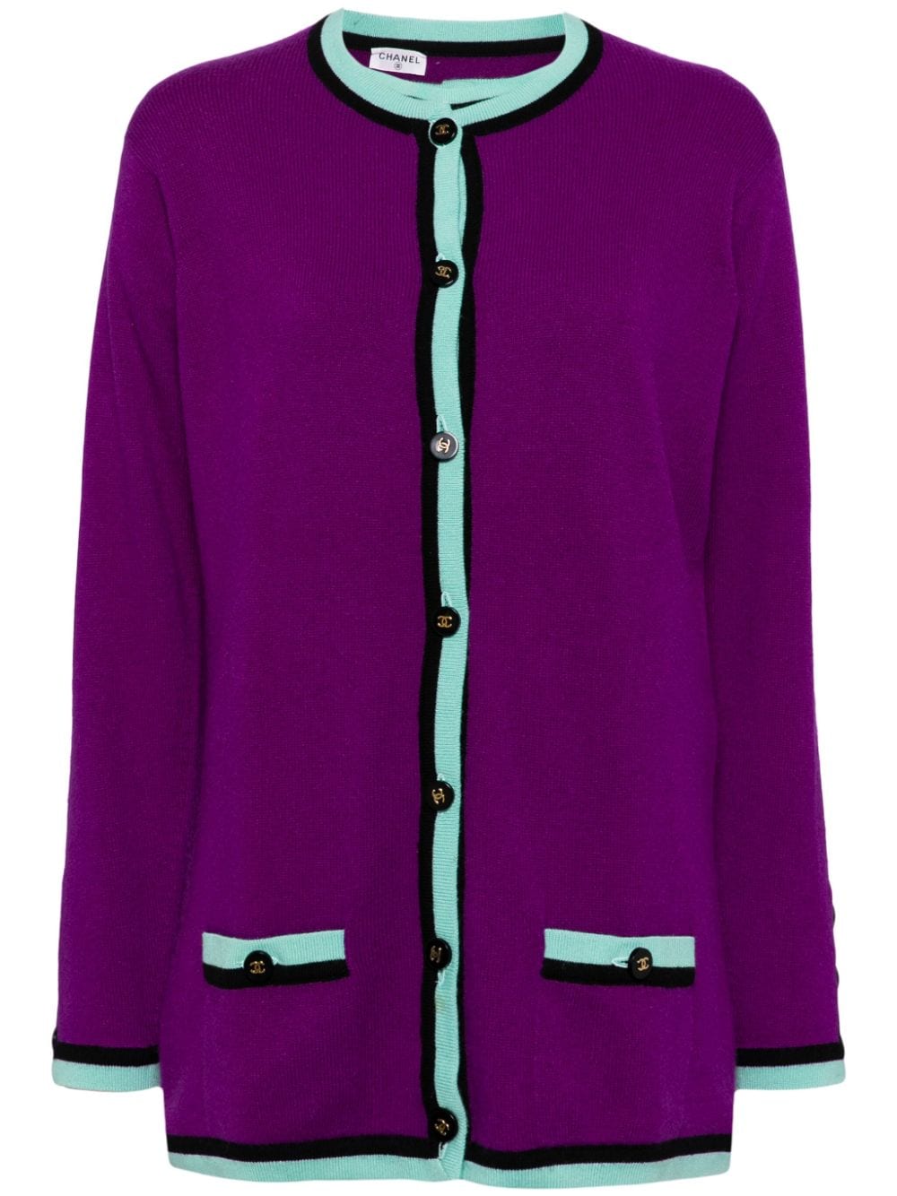 CHANEL Pre-Owned 2000s contrasting edges cardigan and top set - Purple von CHANEL Pre-Owned