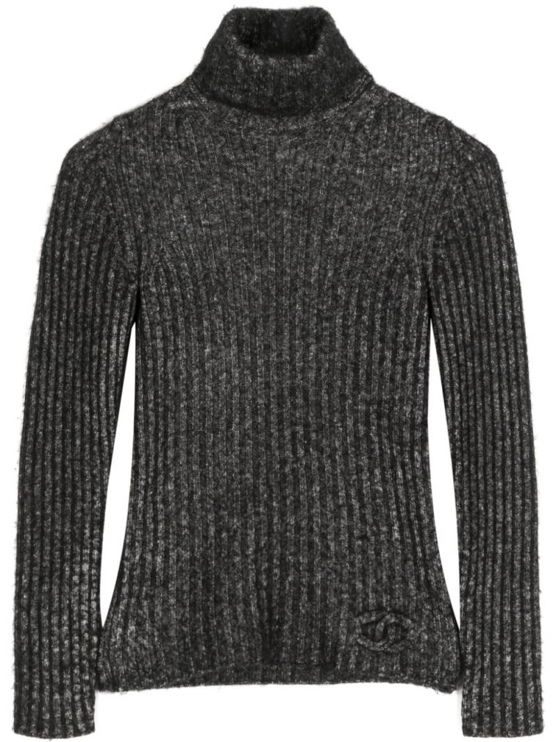 CHANEL Pre-Owned 2000s high-neck ribbed-knit jumper - Grey von CHANEL Pre-Owned