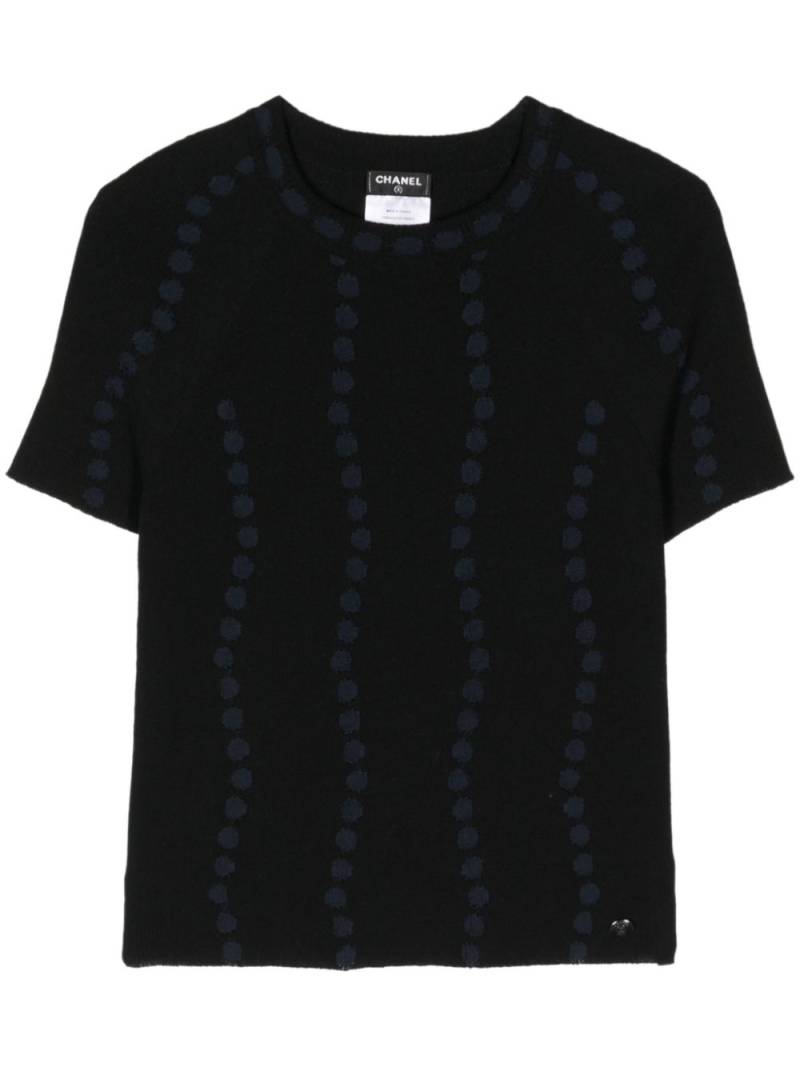 CHANEL Pre-Owned 2000s polka dot-embroidered T-shirt - Black von CHANEL Pre-Owned