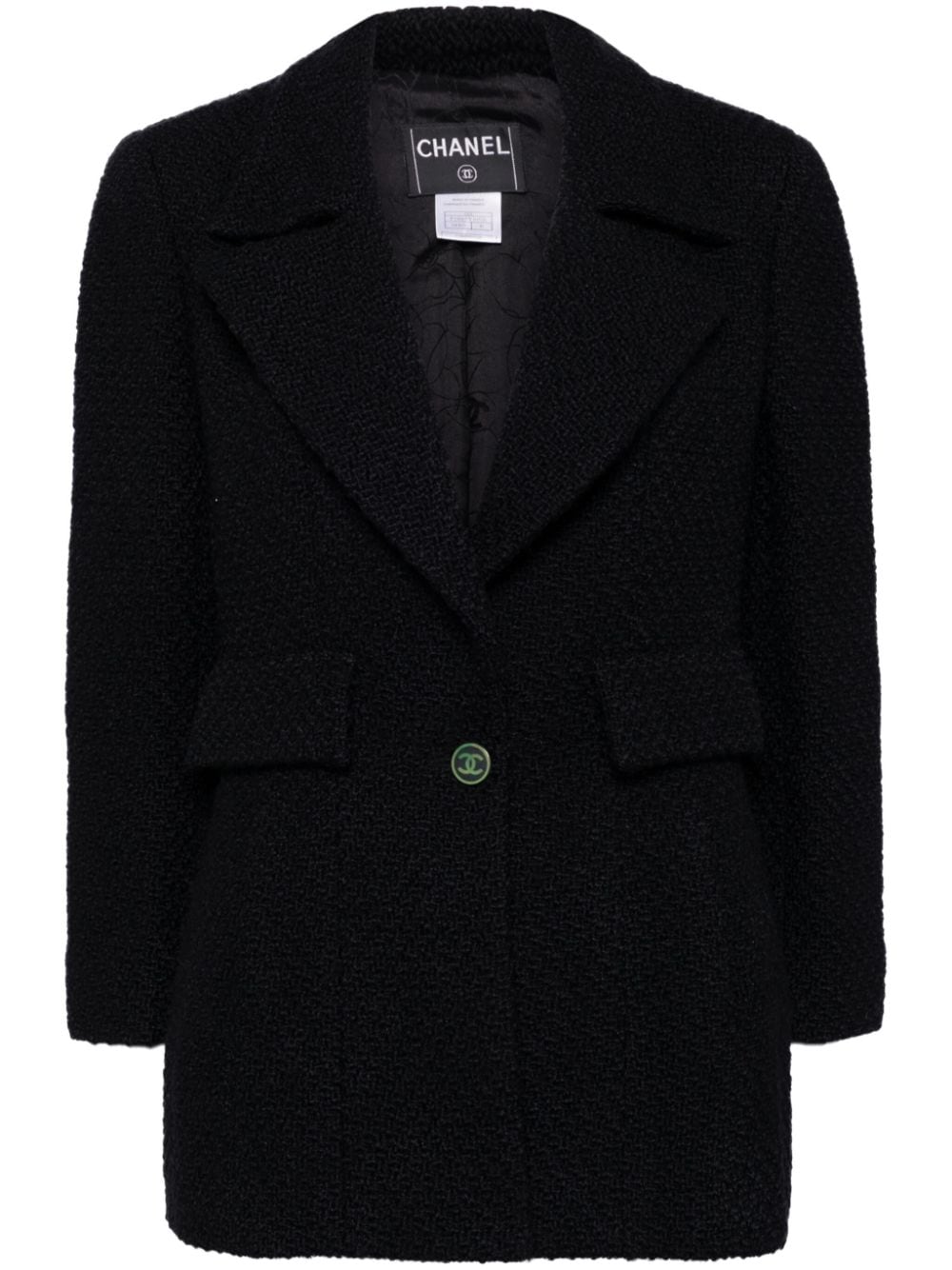 CHANEL Pre-Owned 2001 CC button tweed blazer - Black von CHANEL Pre-Owned