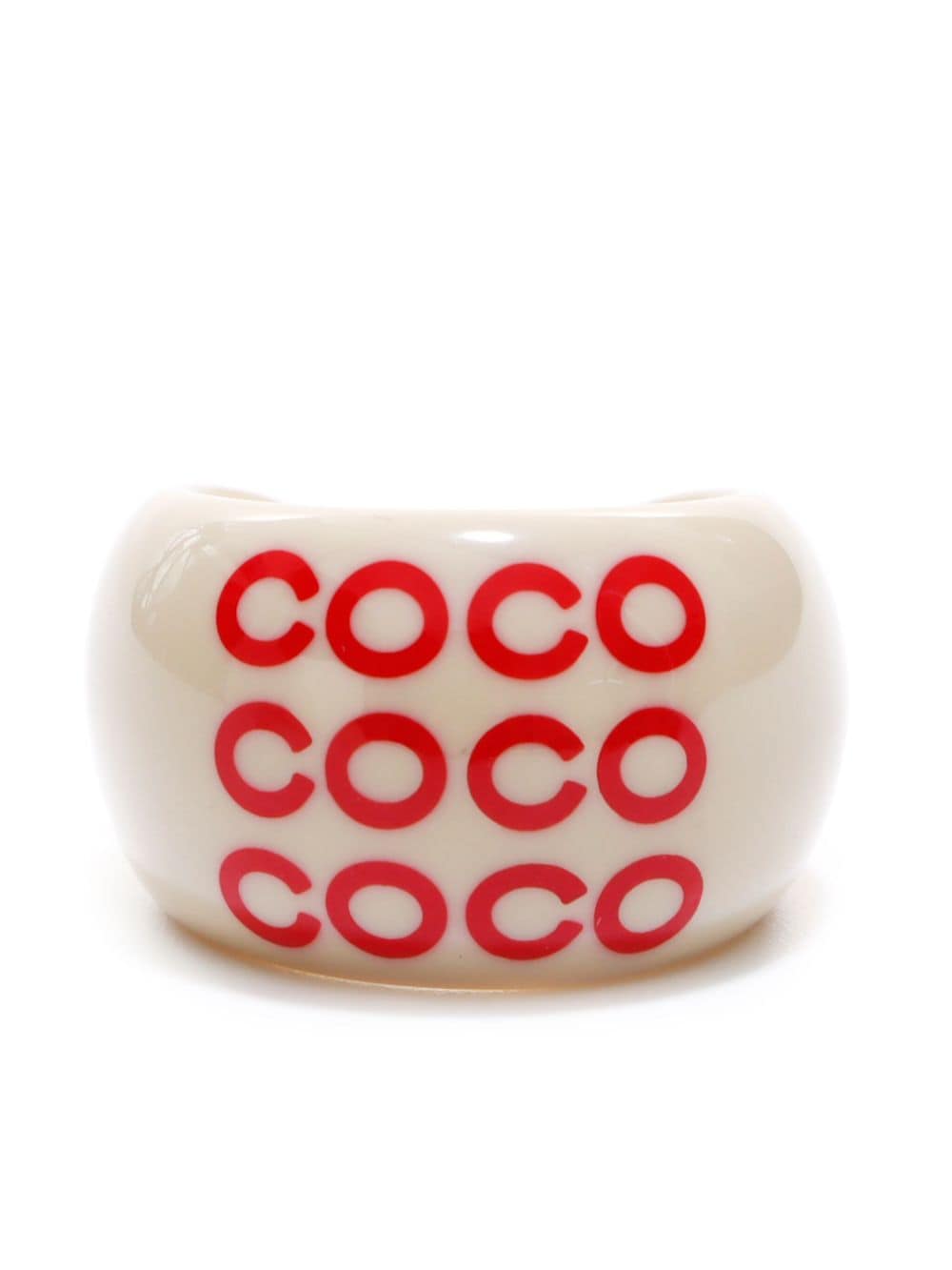 CHANEL Pre-Owned 2001 Coco-print ring - Neutrals von CHANEL Pre-Owned