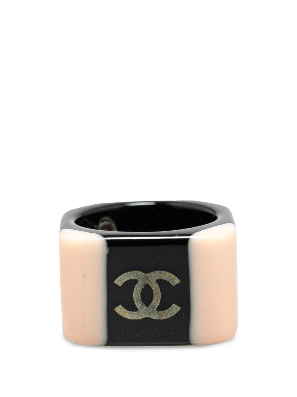 CHANEL Pre-Owned 2001 Resin CC Square costume ring - Pink von CHANEL Pre-Owned