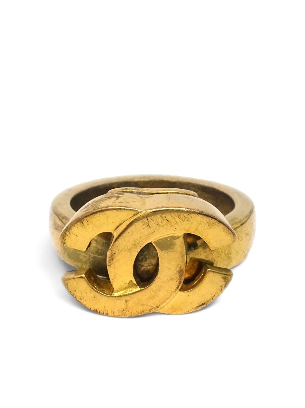 CHANEL Pre-Owned 2001 logo ring - Gold von CHANEL Pre-Owned