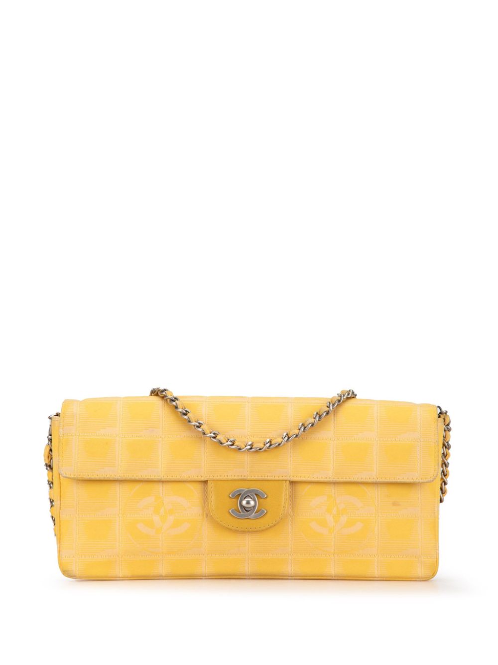 CHANEL Pre-Owned 2002-2003 New Travel Line Nylon East West Flap shoulder bag - Yellow von CHANEL Pre-Owned