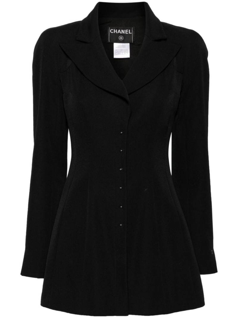 CHANEL Pre-Owned 2002 peak lapels wool blazer - Black von CHANEL Pre-Owned