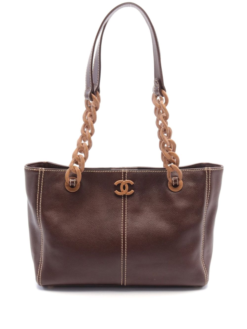 CHANEL Pre-Owned 2003-2004 CC plaque shoulder bag - Brown von CHANEL Pre-Owned