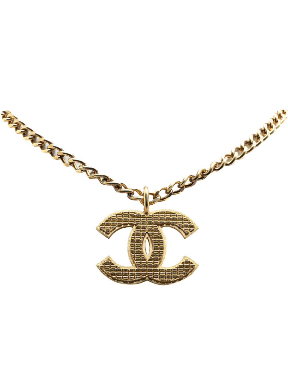 CHANEL Pre-Owned 2003 Gold Plated CC Pendant costume necklace von CHANEL Pre-Owned