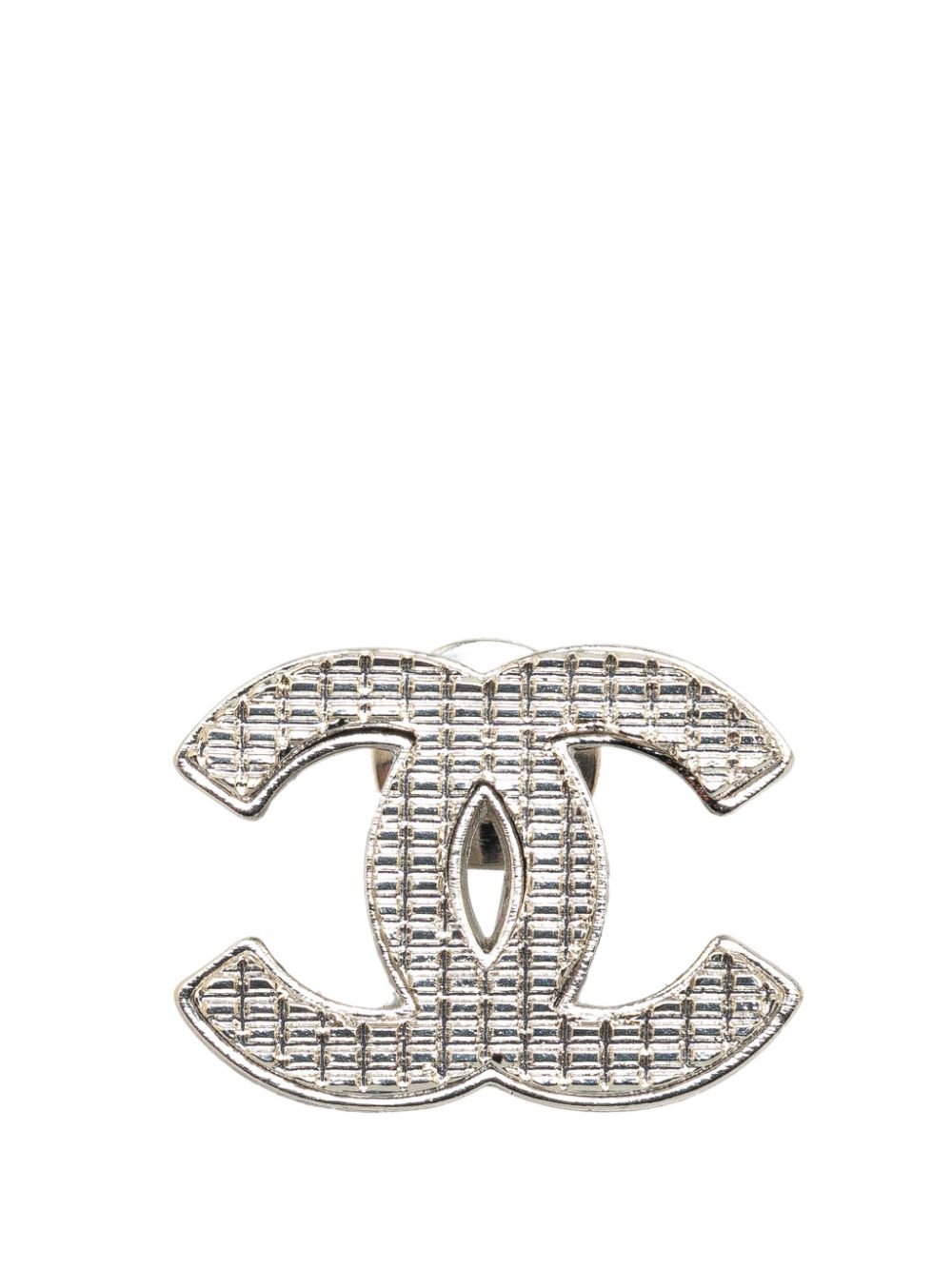 CHANEL Pre-Owned 2003 Silver CC costume brooch von CHANEL Pre-Owned