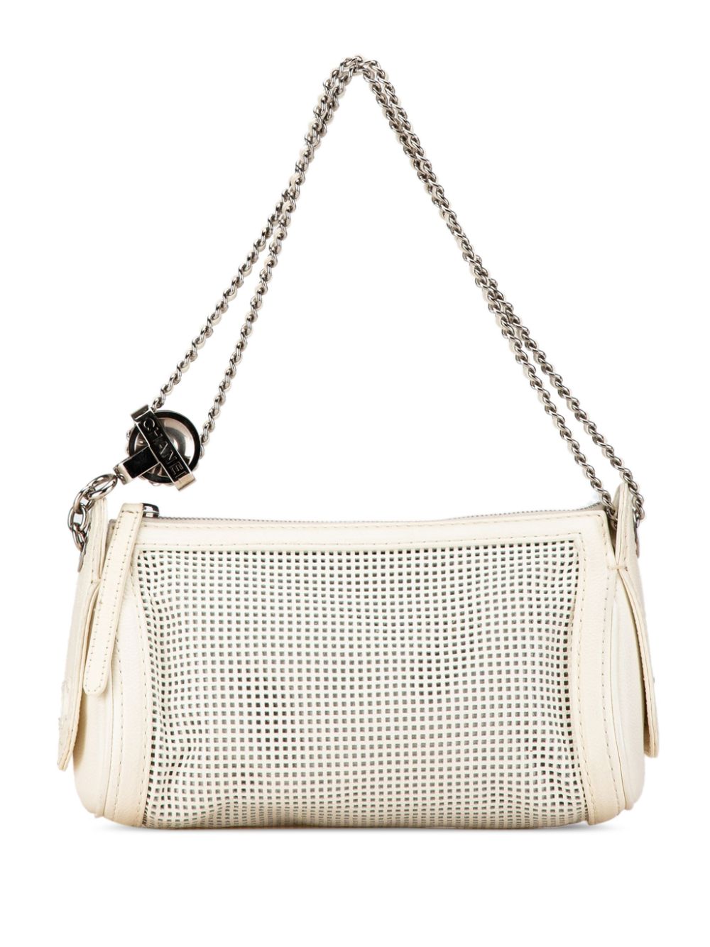 CHANEL Pre-Owned 2004-2005 Caviar Perforated Pulley shoulder bag - White von CHANEL Pre-Owned