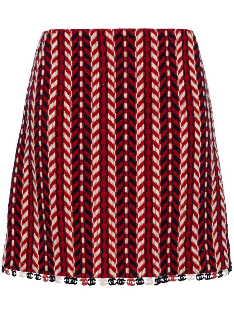 CHANEL Pre-Owned 2004 chevron-knit wool miniskirt - Red von CHANEL Pre-Owned