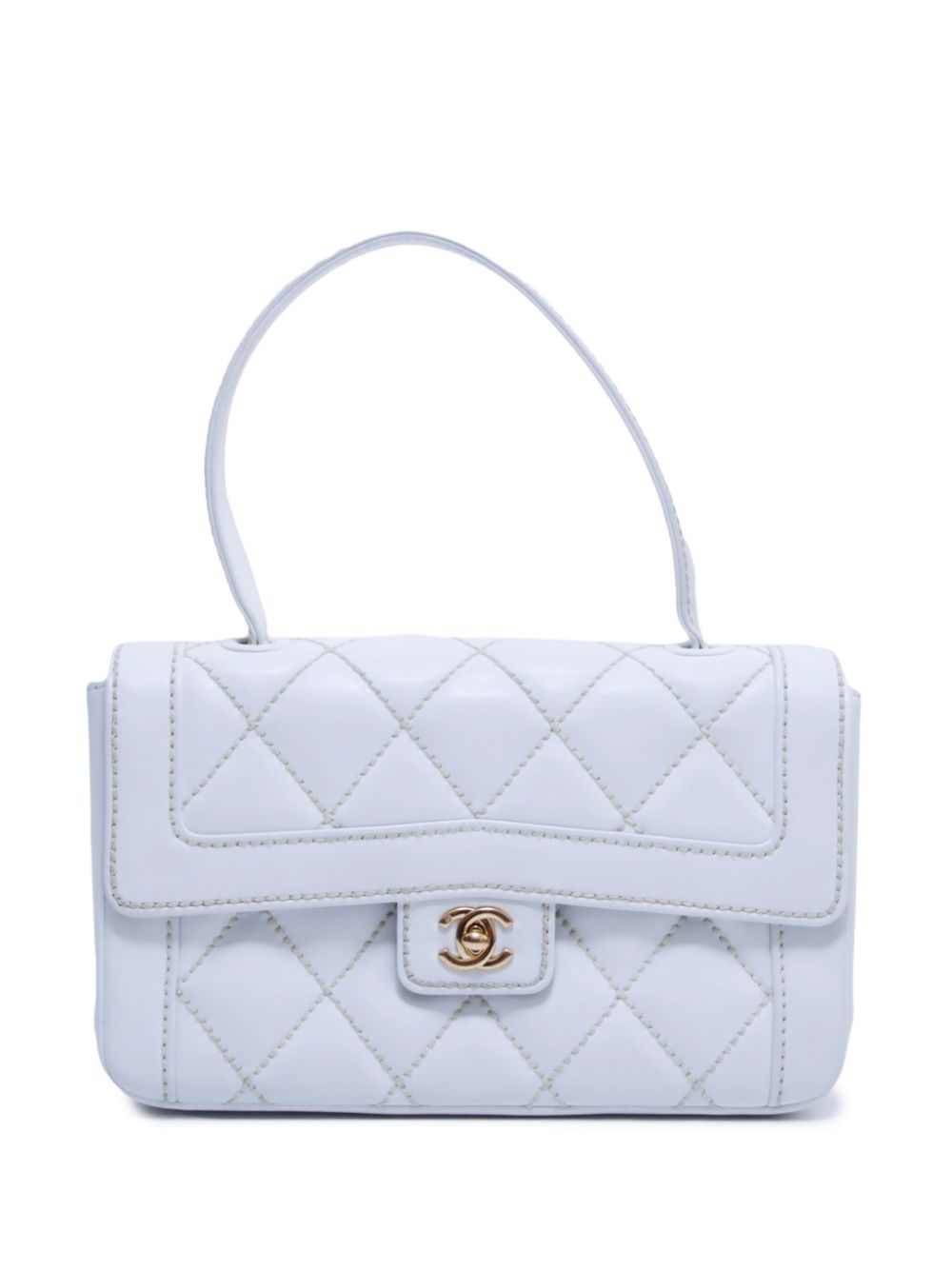 CHANEL Pre-Owned 2004 diamond-quilted tote bag - White von CHANEL Pre-Owned