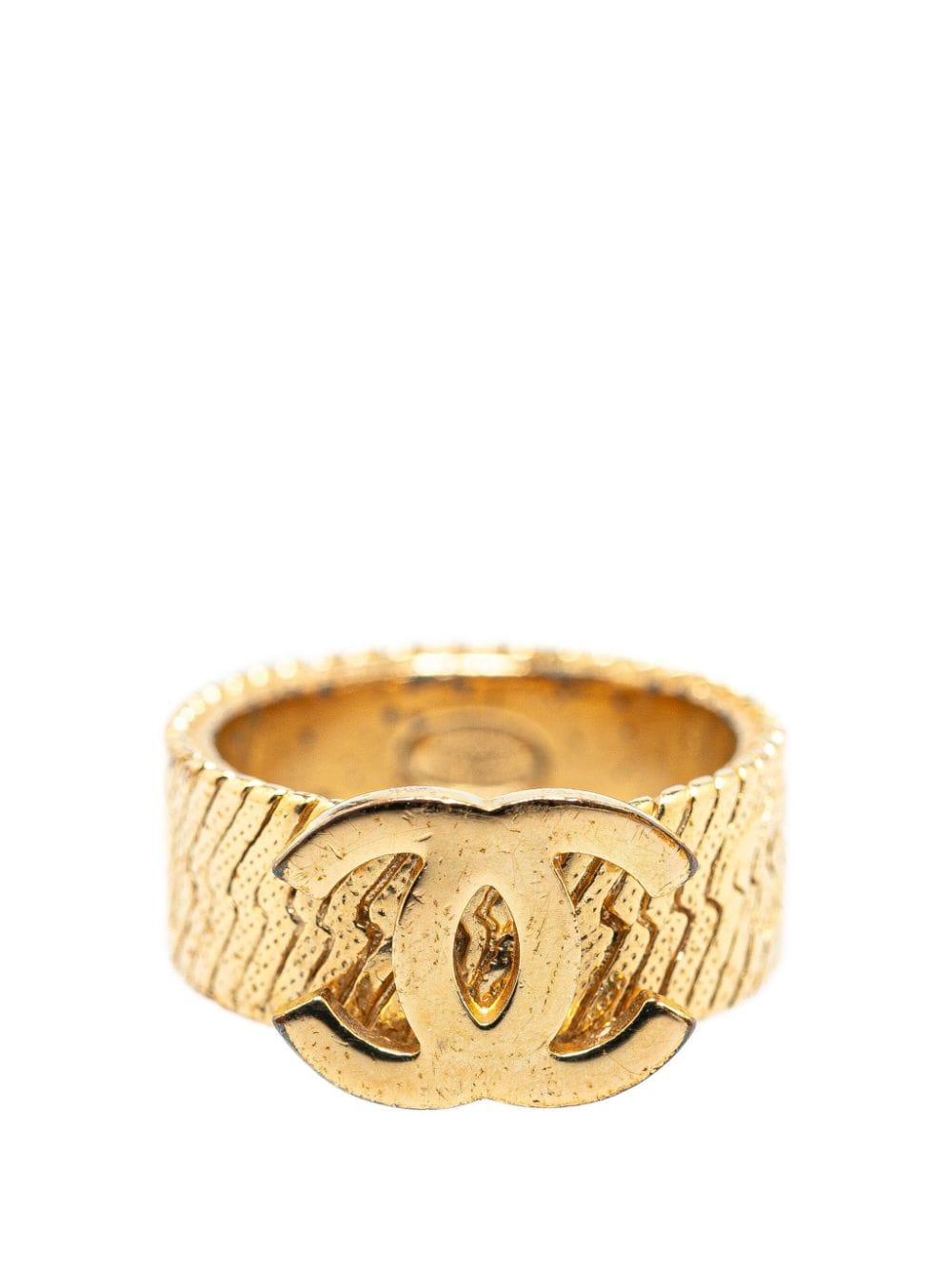 CHANEL Pre-Owned 2005 Gold Plated CC costume ring von CHANEL Pre-Owned