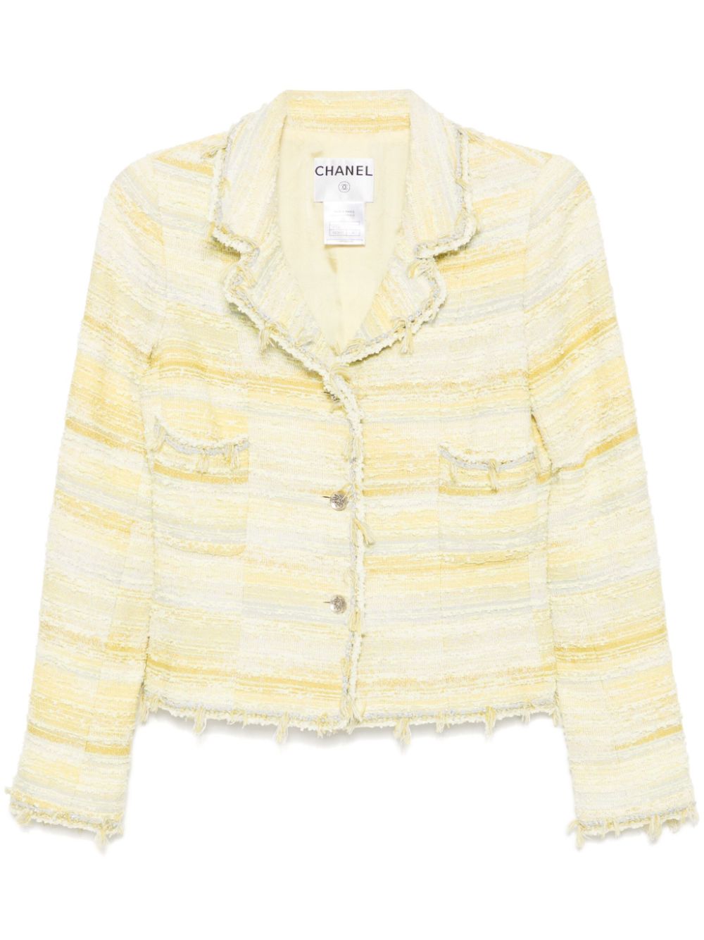 CHANEL Pre-Owned 2005 frayed tweed jacket - Yellow von CHANEL Pre-Owned