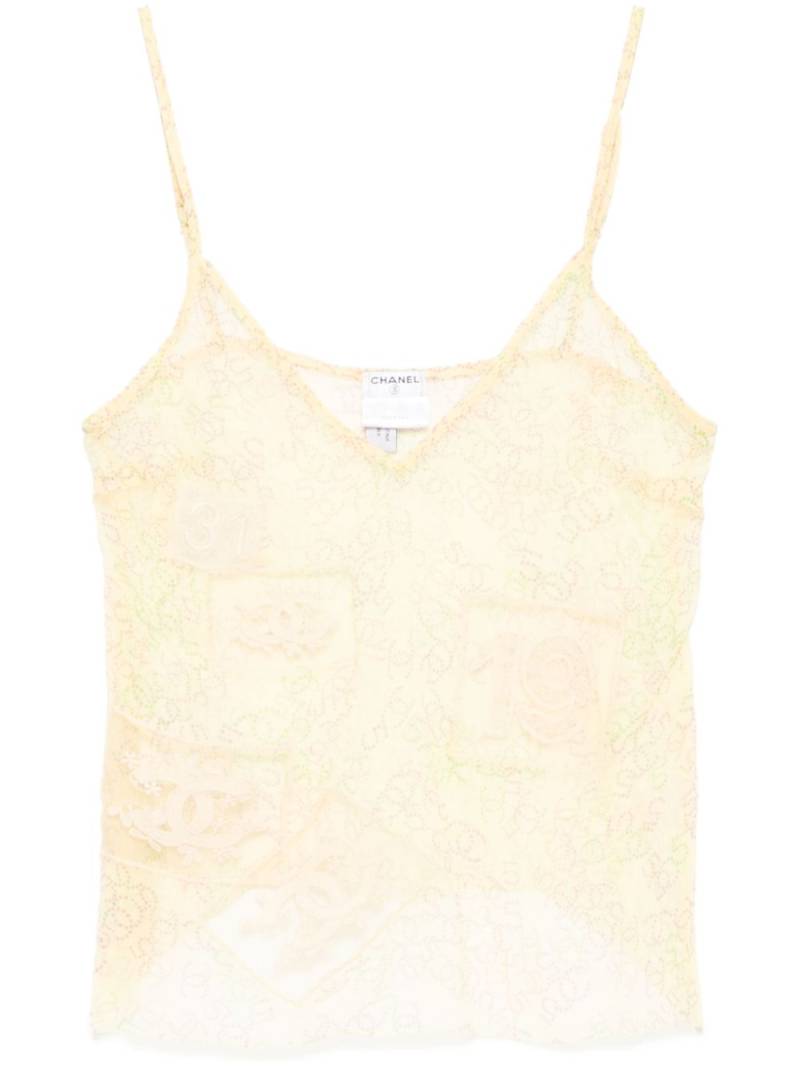 CHANEL Pre-Owned 2006 logo print sleeveless blouse - Yellow von CHANEL Pre-Owned