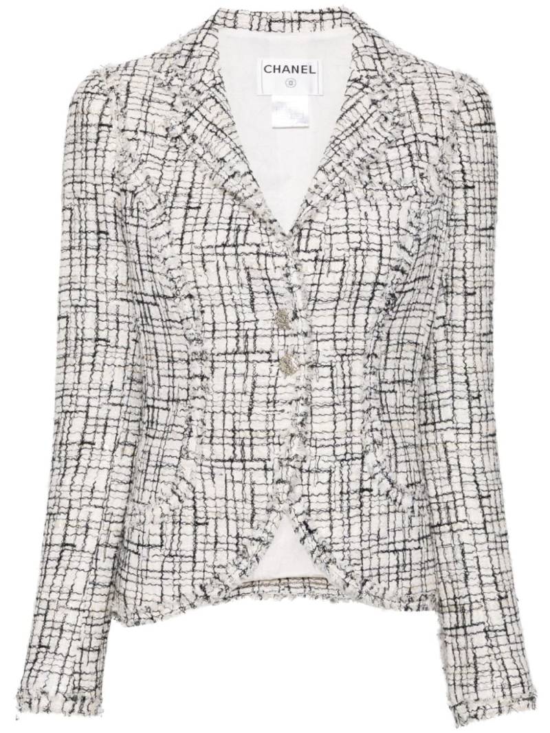 CHANEL Pre-Owned 2006 single-breasted tweed blazer - White von CHANEL Pre-Owned