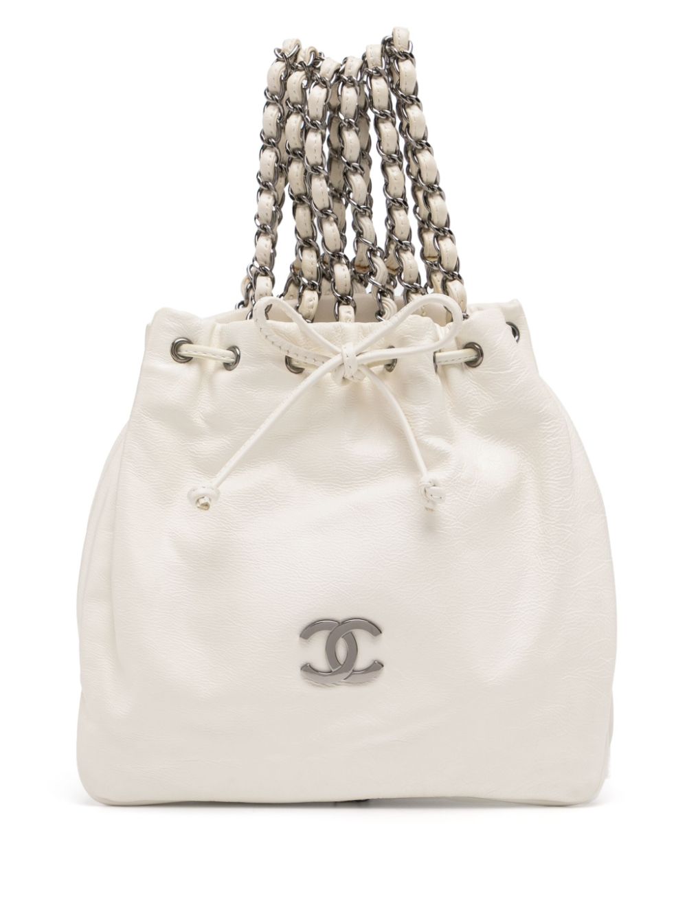 CHANEL Pre-Owned 2007 twin-chain mini tote bag - White von CHANEL Pre-Owned