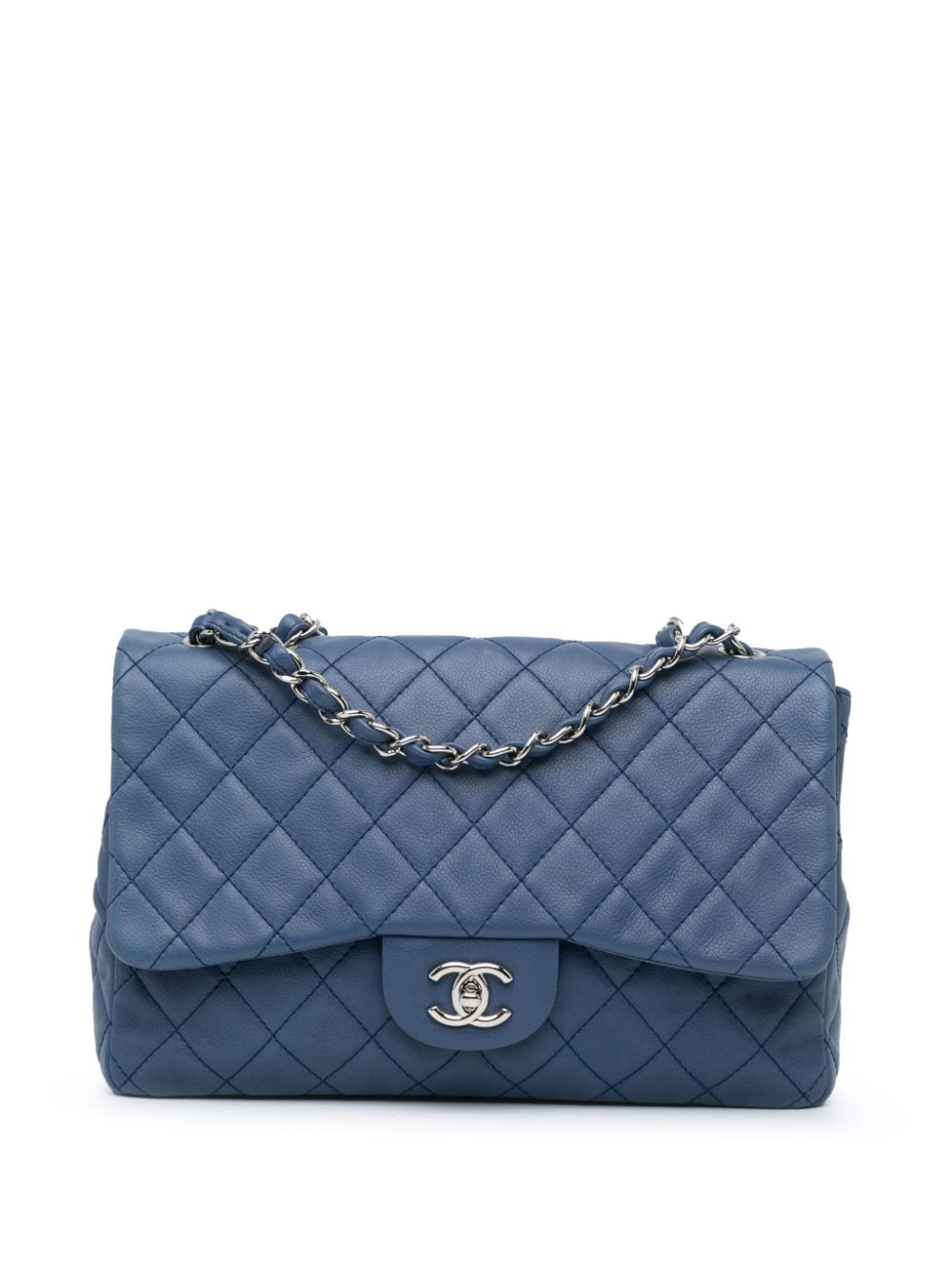 CHANEL Pre-Owned 2008-2009 Jumbo Classic Caviar Single Flap shoulder bag - Blue von CHANEL Pre-Owned