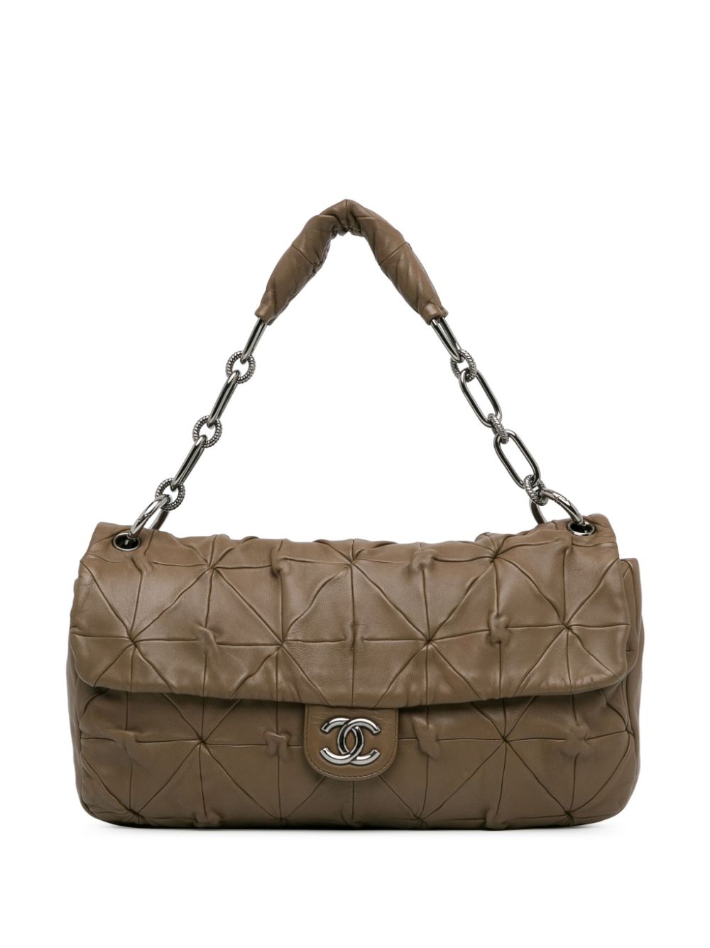 CHANEL Pre-Owned 2008-2009 Jumbo Quilted Lambskin Origami Soft Squares Flap shoulder bag - Brown von CHANEL Pre-Owned