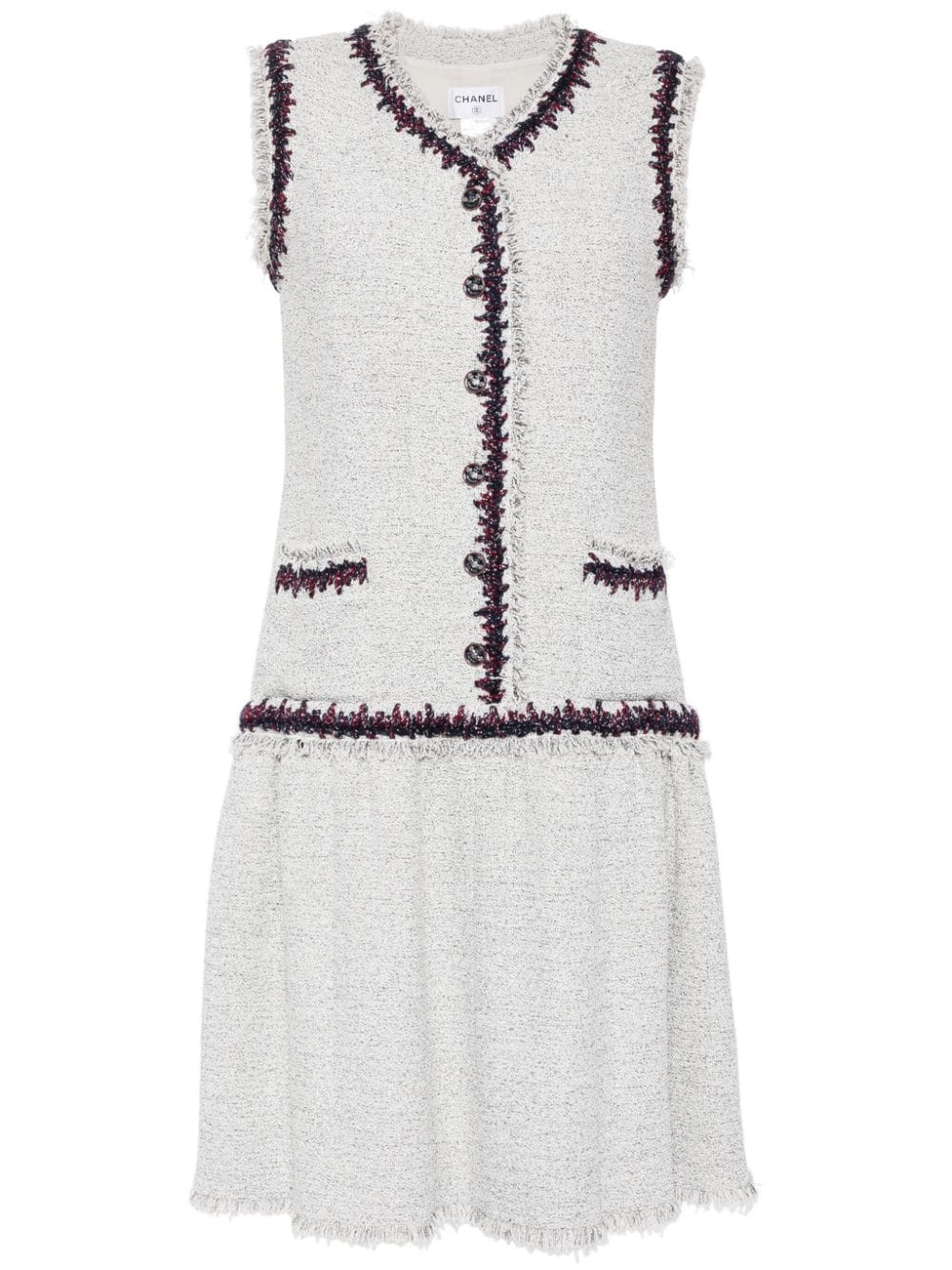 CHANEL Pre-Owned 2008 bouclé sleeveless dress - White von CHANEL Pre-Owned