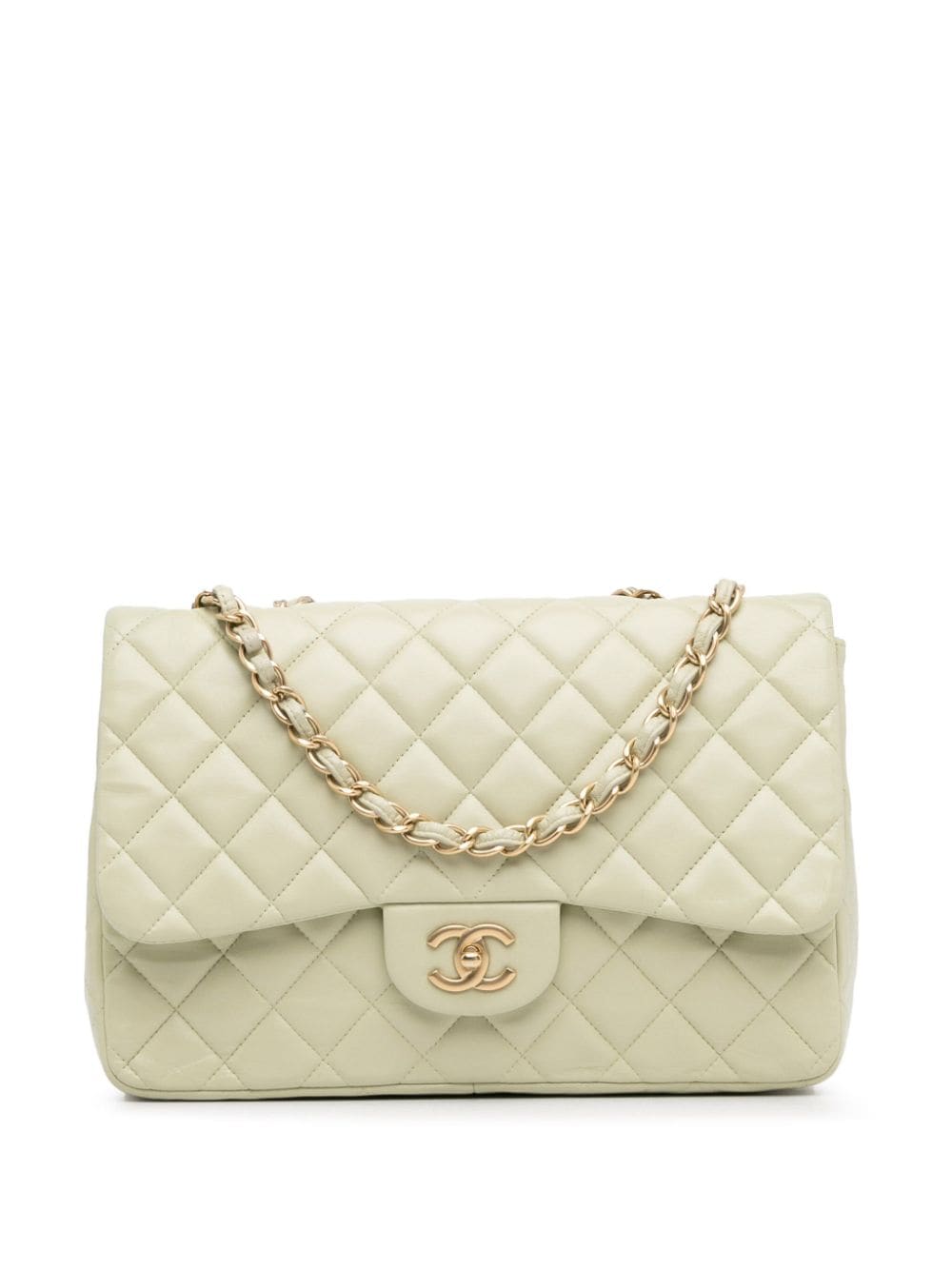 CHANEL Pre-Owned 2009-2010 Jumbo Classic Lambskin Single Flap shoulder bag - Green von CHANEL Pre-Owned