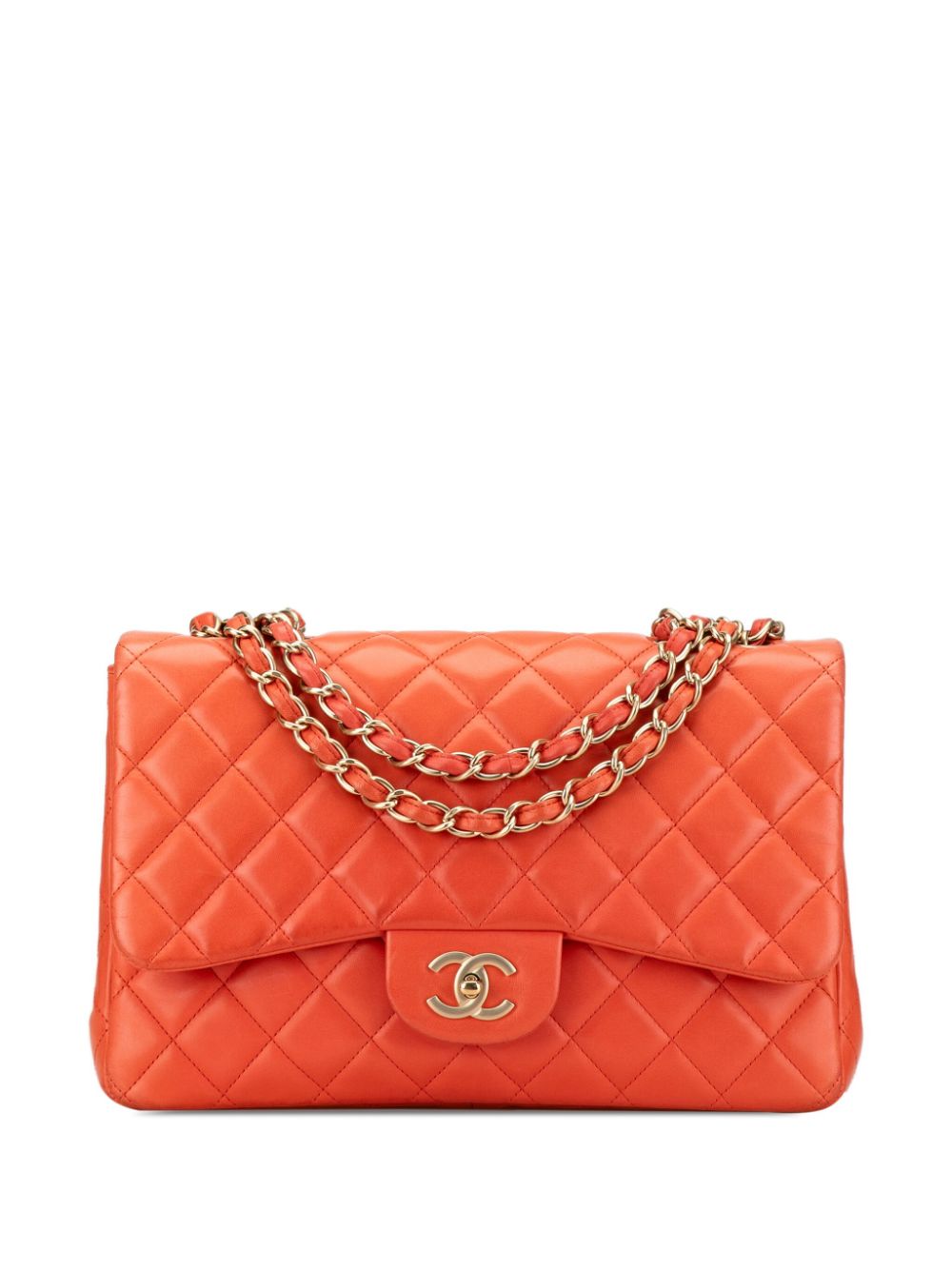 CHANEL Pre-Owned 2009-2010 Jumbo Classic Lambskin Single Flap shoulder bag - Orange von CHANEL Pre-Owned