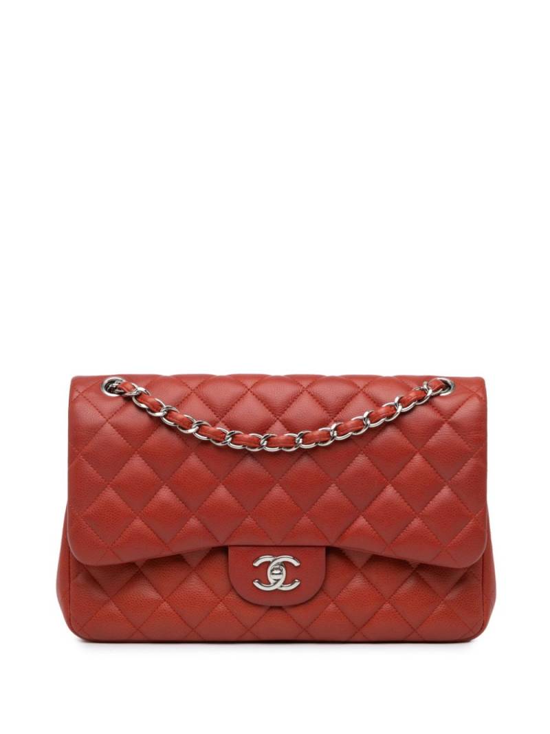 CHANEL Pre-Owned 2010-2011 Jumbo Classic Caviar Double Flap shoulder bag - Orange von CHANEL Pre-Owned