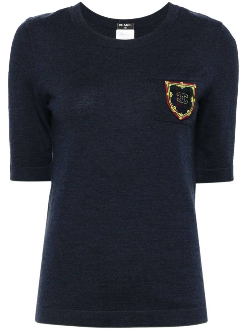 CHANEL Pre-Owned 2010-2020s knitted t-shirt - Blue von CHANEL Pre-Owned