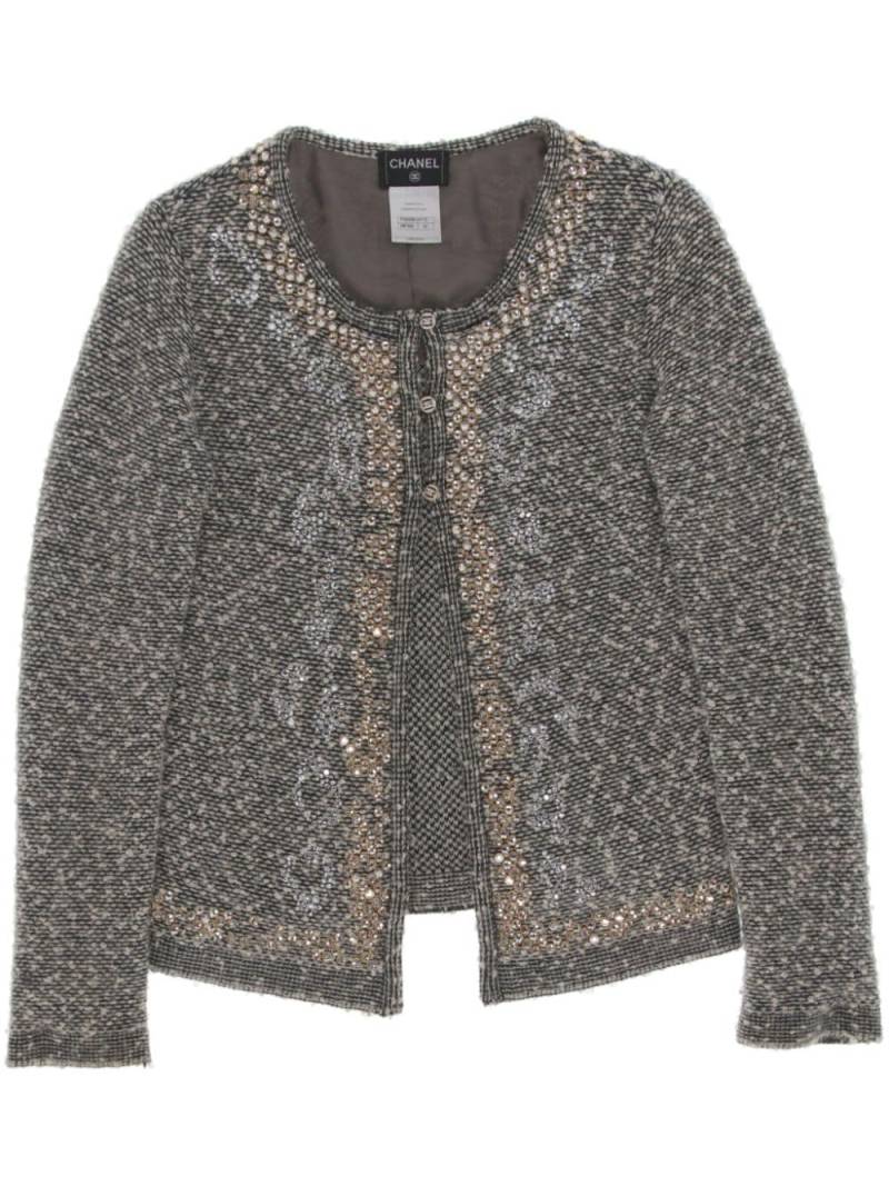 CHANEL Pre-Owned 2010s rhinestone tweed jacket - Grey von CHANEL Pre-Owned