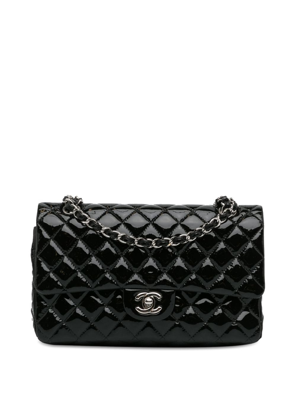 CHANEL Pre-Owned 2011 Medium Classic Patent Double Flap shoulder bag - Black von CHANEL Pre-Owned