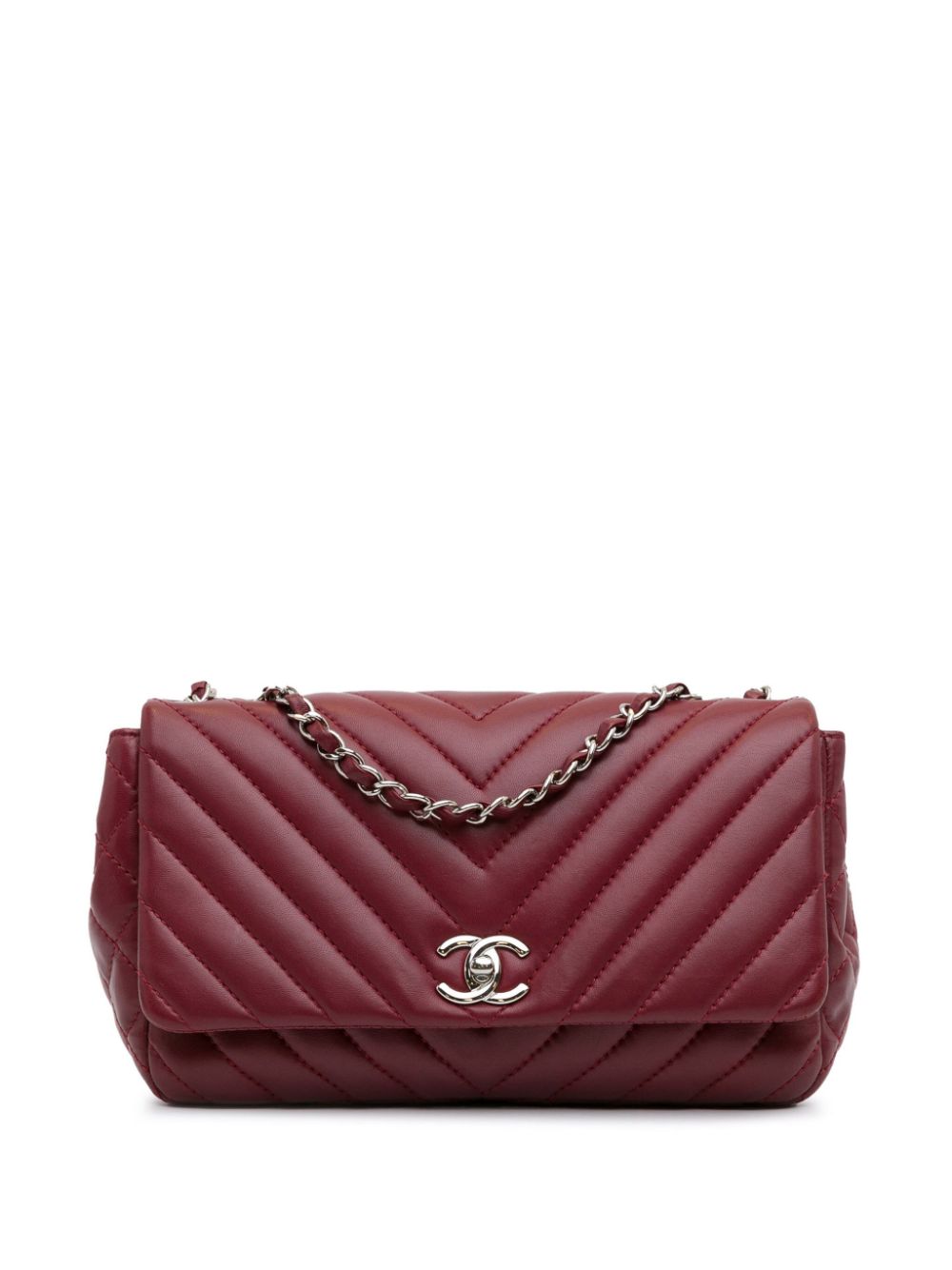 CHANEL Pre-Owned 2012-2013 Medium Chevron Lambskin Surpique Flap shoulder bag - Red von CHANEL Pre-Owned