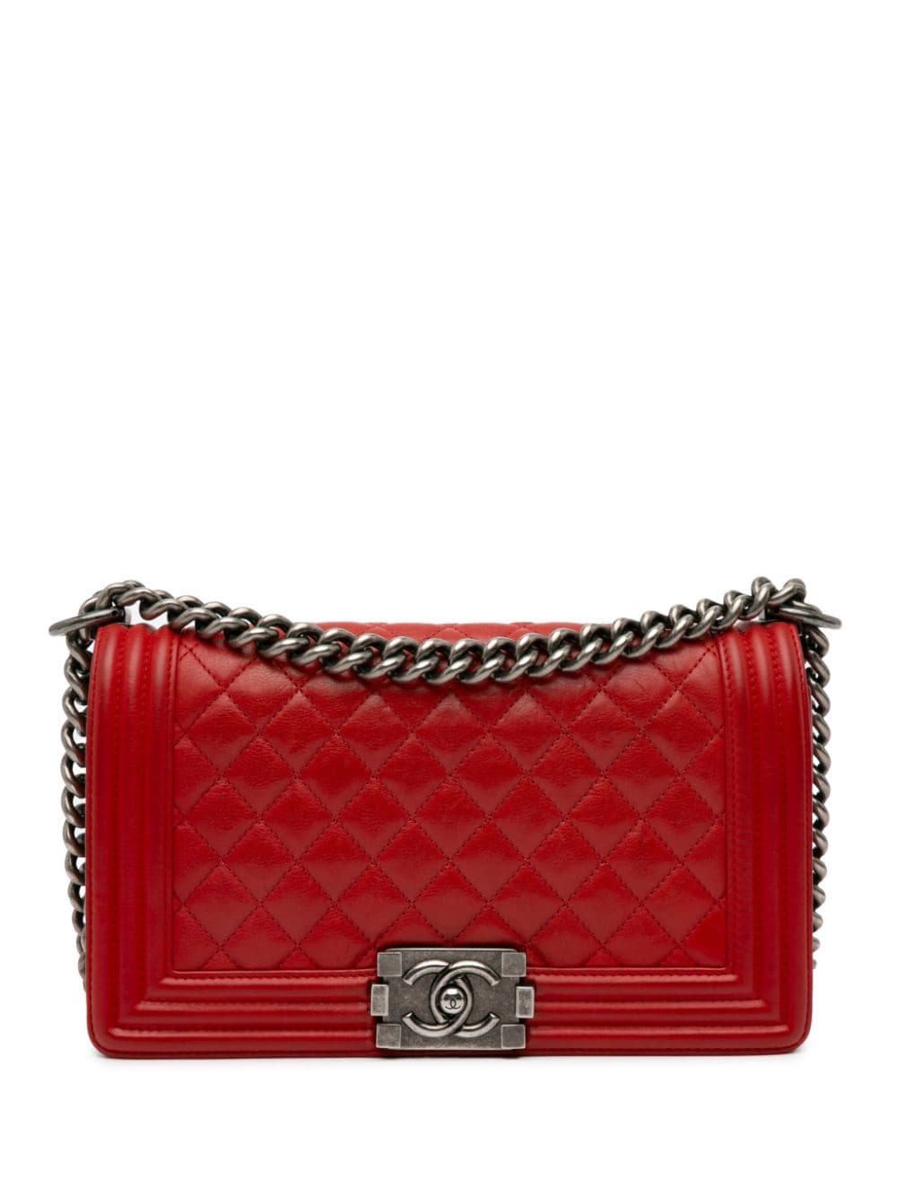 CHANEL Pre-Owned 2012-2013 Medium Lambskin Boy Flap crossbody bag - Red von CHANEL Pre-Owned