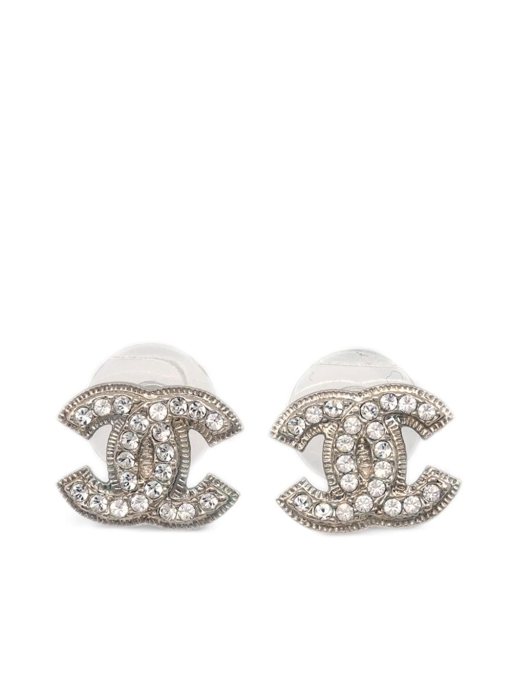 CHANEL Pre-Owned 2012 CC rhinestone-embellished stud earrings - Silver von CHANEL Pre-Owned