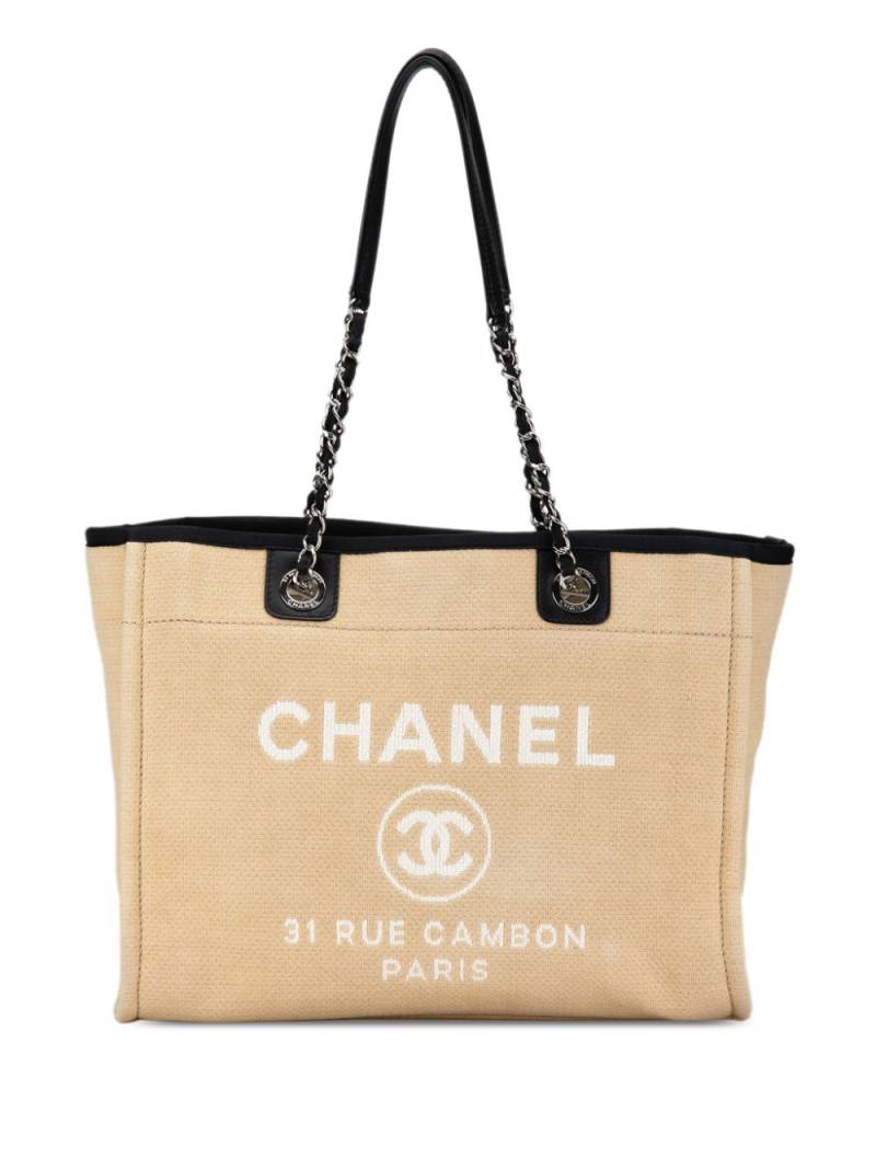 CHANEL Pre-Owned 2012 Small Canvas Deauville tote bag - Brown von CHANEL Pre-Owned