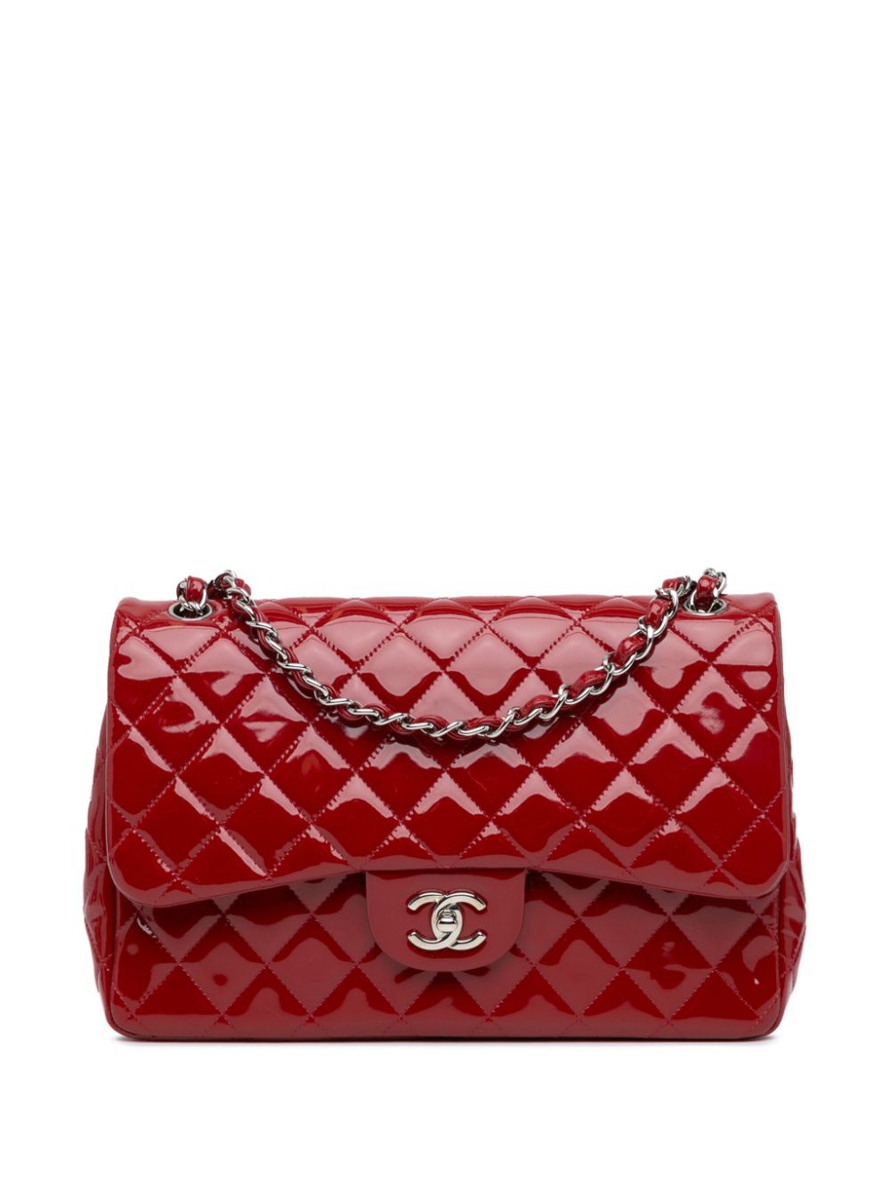 CHANEL Pre-Owned 2013-2014 Jumbo Classic Patent Double Flap shoulder bag - Red von CHANEL Pre-Owned