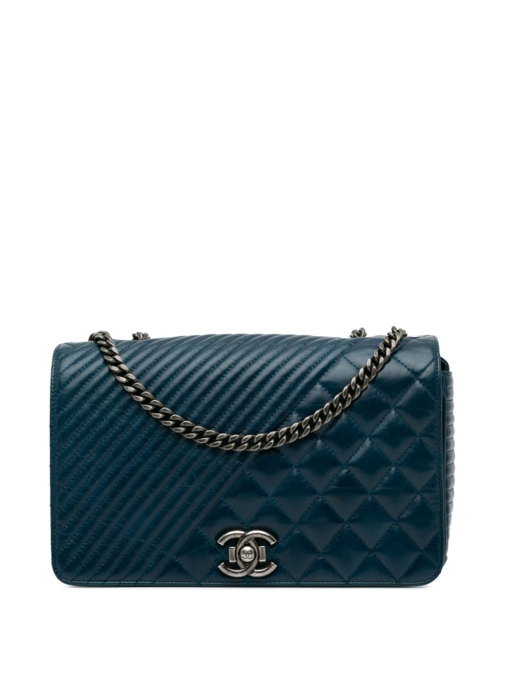 CHANEL Pre-Owned 2014-2015 Medium Glazed Calfskin Coco Boy Flap shoulder bag - Blue von CHANEL Pre-Owned