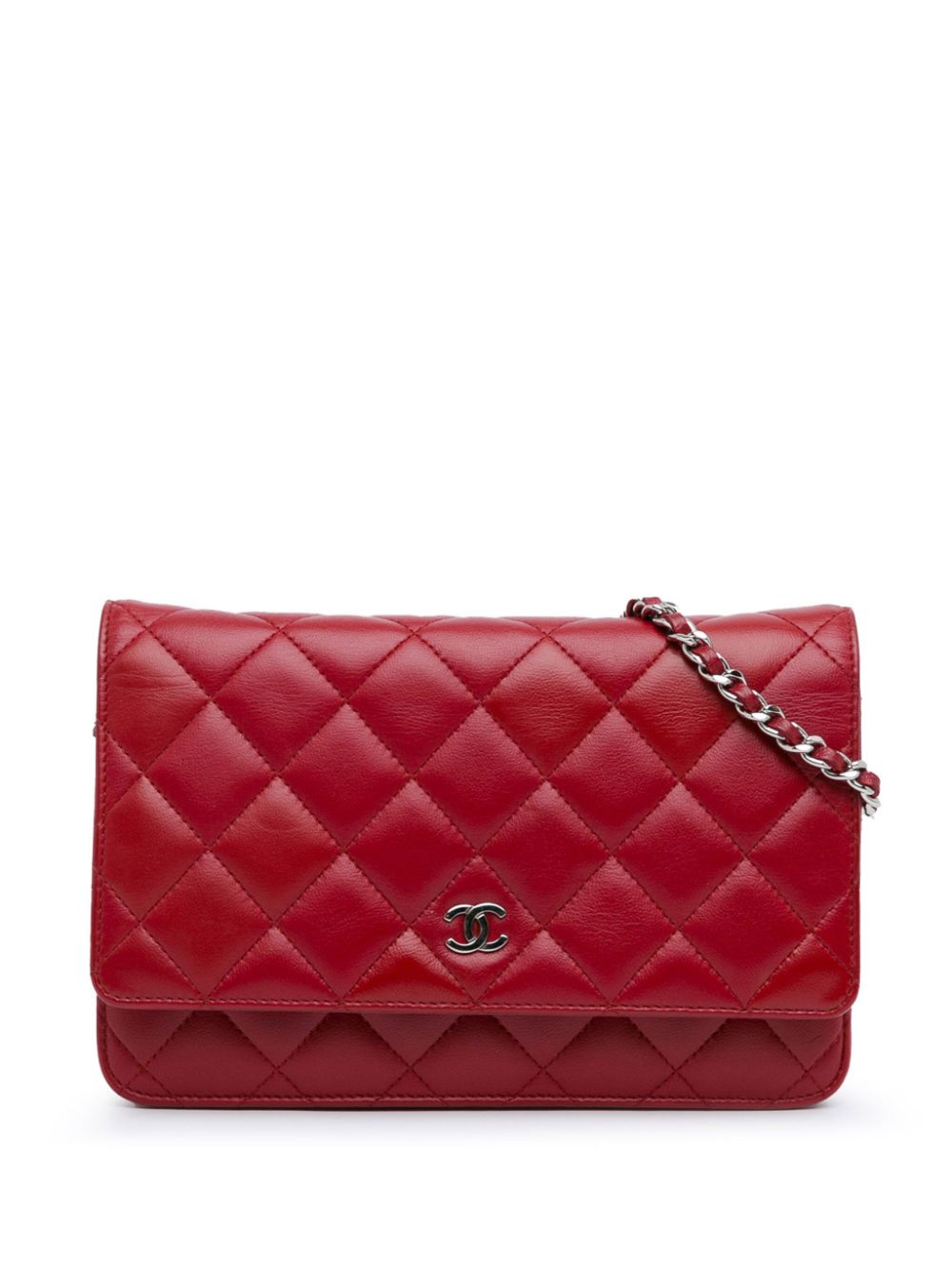 CHANEL Pre-Owned 2014 Classic Lambskin Wallet on Chain crossbody bag - Red von CHANEL Pre-Owned