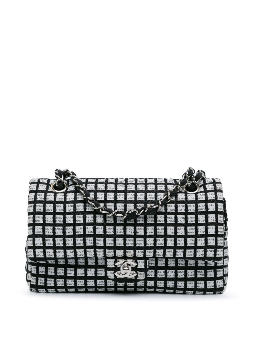 CHANEL Pre-Owned 2014 Medium Classic Ribbon Tweed Double Flap shoulder bag - White von CHANEL Pre-Owned