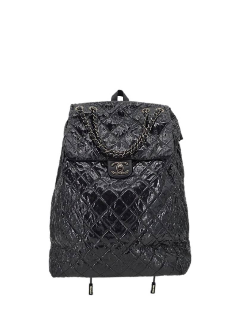 CHANEL Pre-Owned 2014 diamond-quilted trolley backpack - Black von CHANEL Pre-Owned