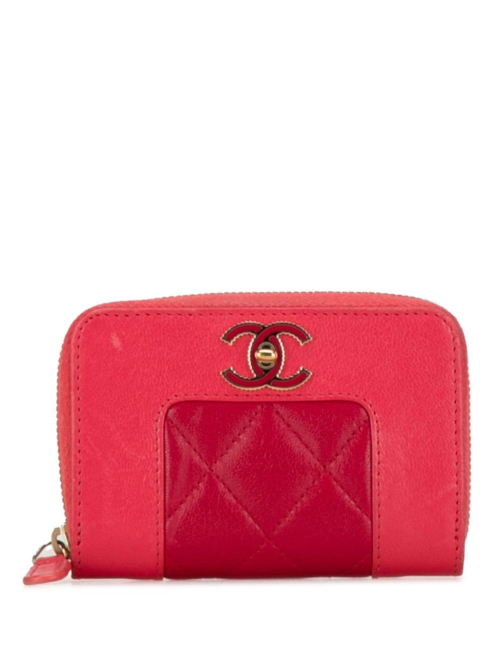 CHANEL Pre-Owned 2016-2017 Bicolor Lambskin Mademoiselle coin pouch - Red von CHANEL Pre-Owned