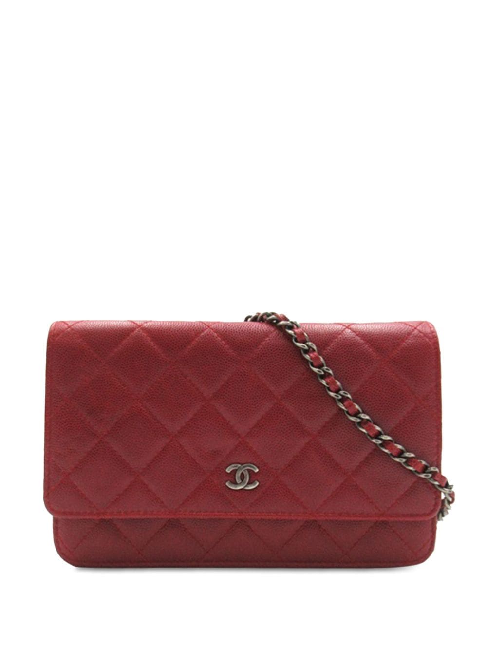 CHANEL Pre-Owned 2016-2017 Classic Caviar Wallet on Chain crossbody bag - Red von CHANEL Pre-Owned