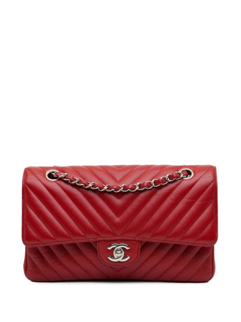 CHANEL Pre-Owned 2016-2017 Medium Classic Chevron Caviar Double Flap shoulder bag - Red von CHANEL Pre-Owned