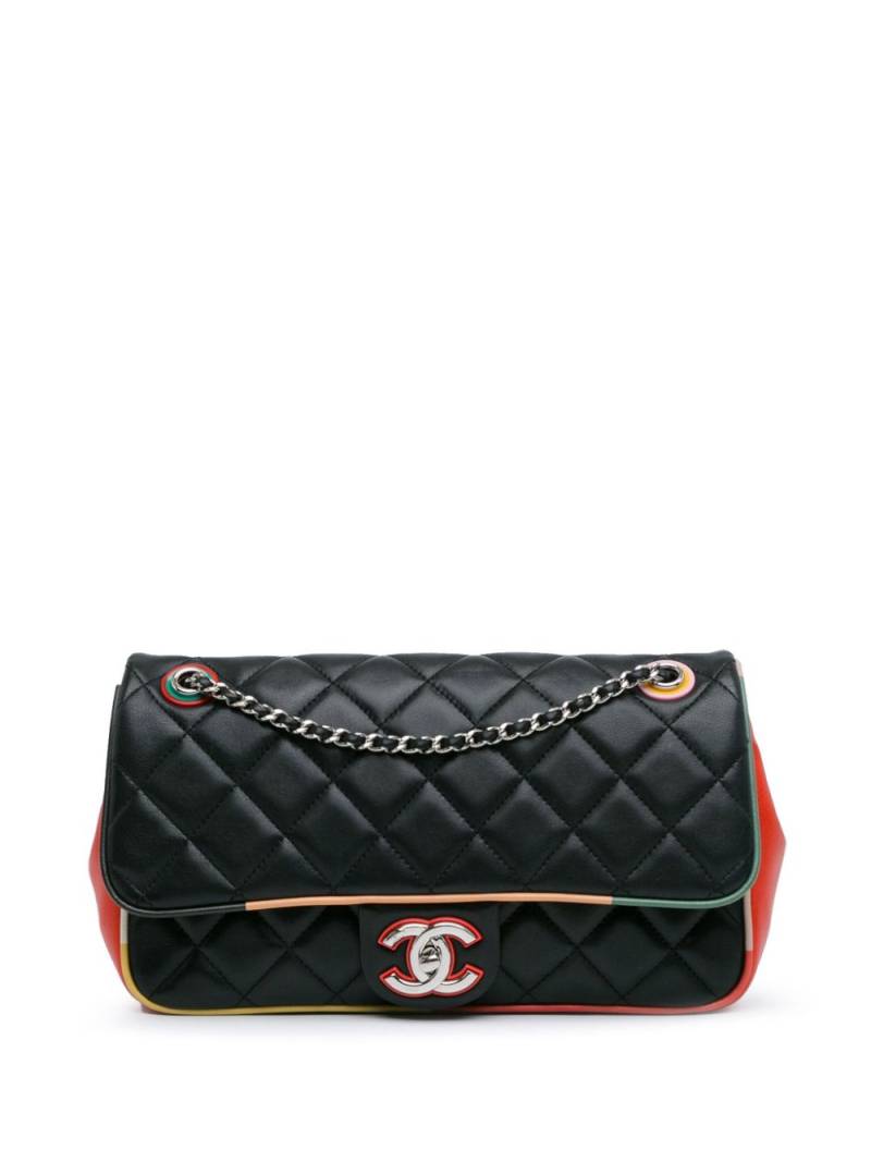 CHANEL Pre-Owned 2016-2017 Medium Quilted Lambskin Cuba Color Flap shoulder bag - Black von CHANEL Pre-Owned