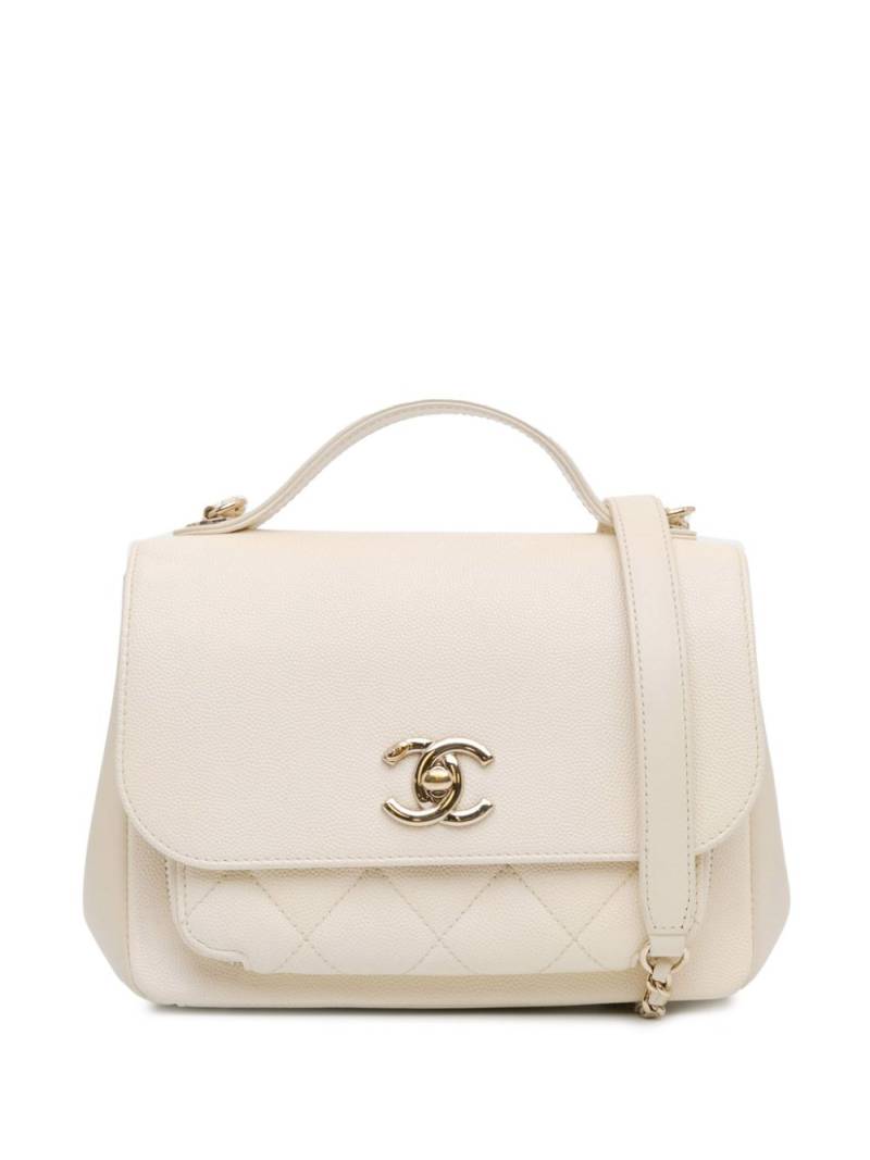 CHANEL Pre-Owned 2016-2017 Small Caviar Business Affinity Top Handle Flap satchel - White von CHANEL Pre-Owned