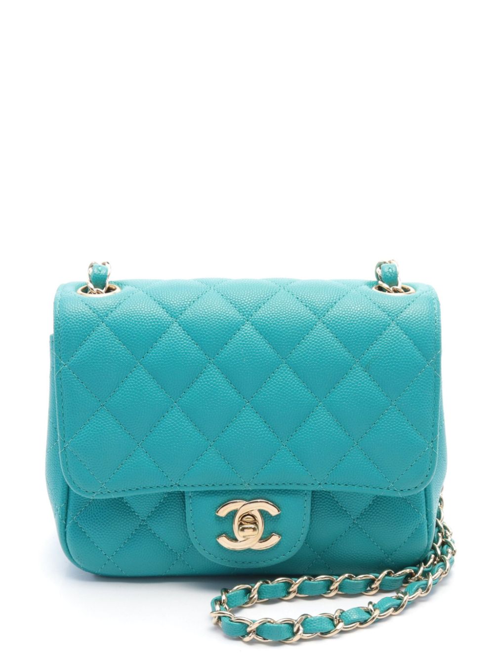 CHANEL Pre-Owned 2016-2017 mini square Classic Flap shoulder bag - Blue von CHANEL Pre-Owned