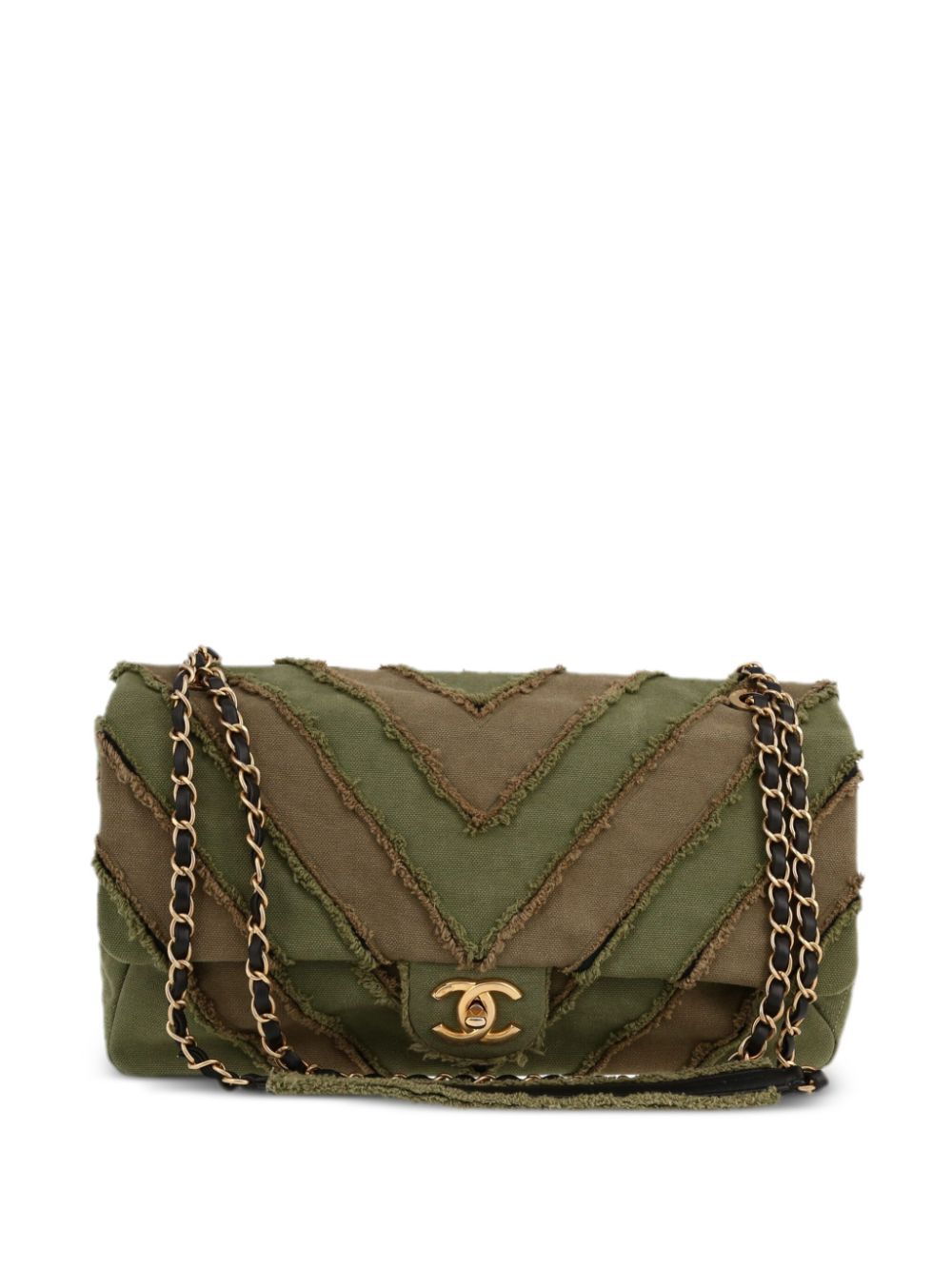 CHANEL Pre-Owned 2017 Chevron Patchwork Flap shoulder bag - Green von CHANEL Pre-Owned